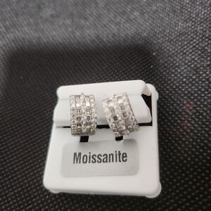 925 Silver Moissanite Hoops 2.00ctw